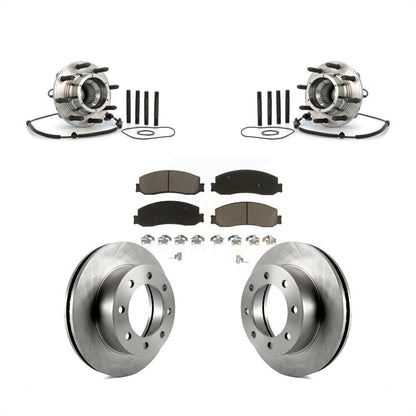 Hub Bearing Brake Rotor & Pads Front Kit For 2008-2010 Ford F-350 Super Duty 4WD