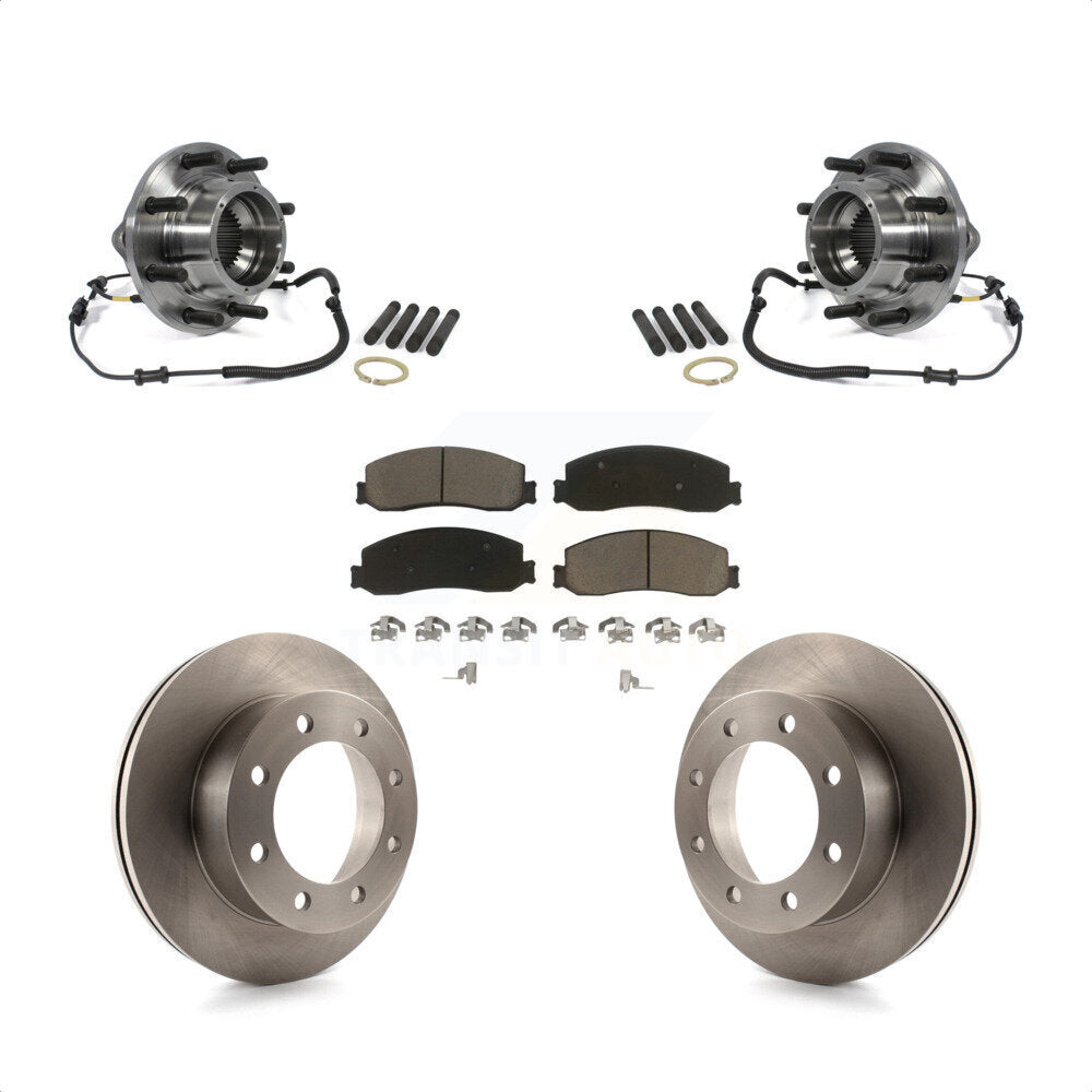 Hub Bearing Disc Brake Rotor & Pads Front Kit For 2012 Ford F-350 Super Duty 4WD