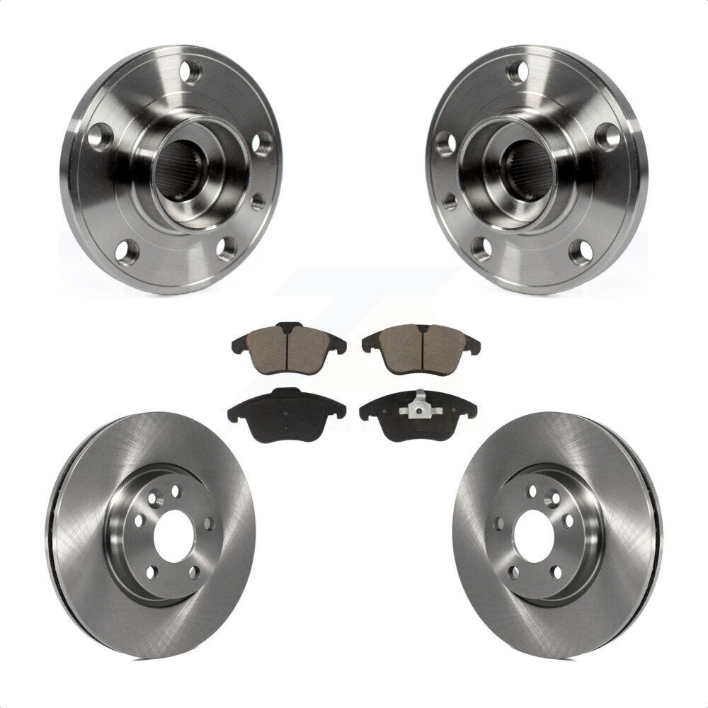 Hub Bearing Assembly Brake Rotor & Pads Front Kit For Volvo XC70 S60 V60 S80 V70