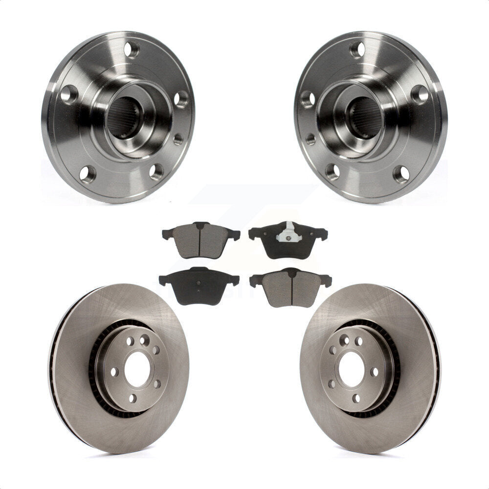 Hub Bearing Brake Rotor & Pad Front Kit For Volvo XC70 S60 V60 S80 Cross Country