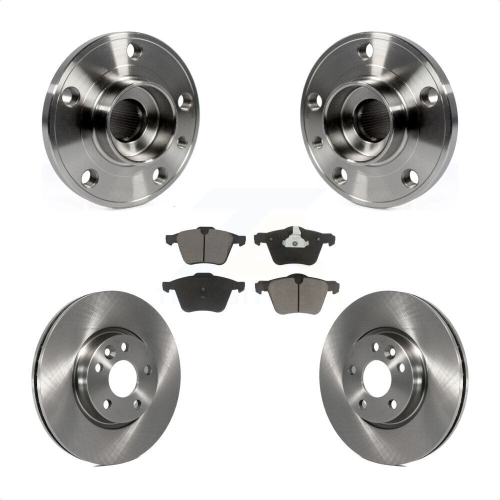 Hub Bearing Assembly Disc Brake Rotors And Ceramic Pads Front Kit For Volvo V70