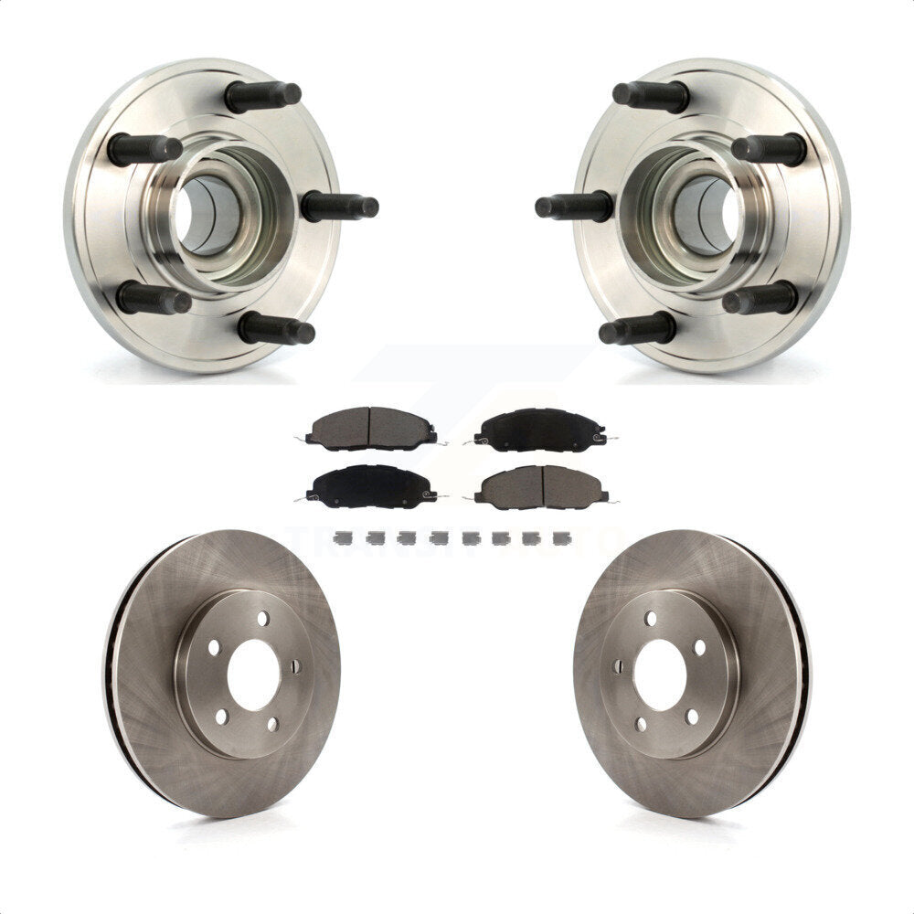 Hub Bearing Assembly Disc Brake Rotor And Ceramic Pad Front Kit For Ford Mustang