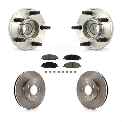 Hub Bearing Assembly Disc Brake Rotor And Ceramic Pad Front Kit For Ford Mustang