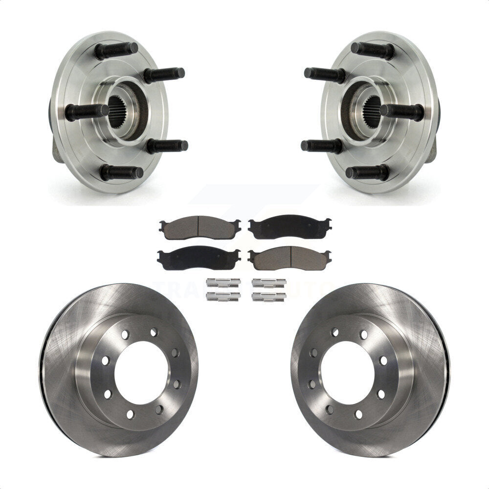 Hub Bearing Brake Rotor Pad Front Kit For 07-08 Dodge Ram 1500 With 5 Lug Wheels