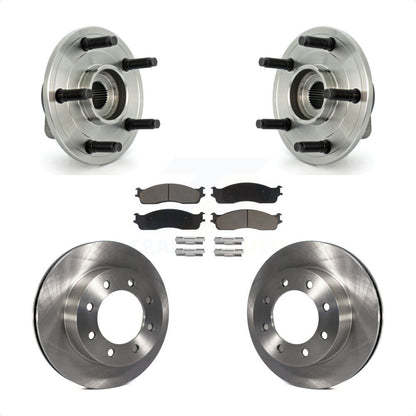 Hub Bearing Brake Rotor Pad Front Kit For 07-08 Dodge Ram 1500 With 5 Lug Wheels