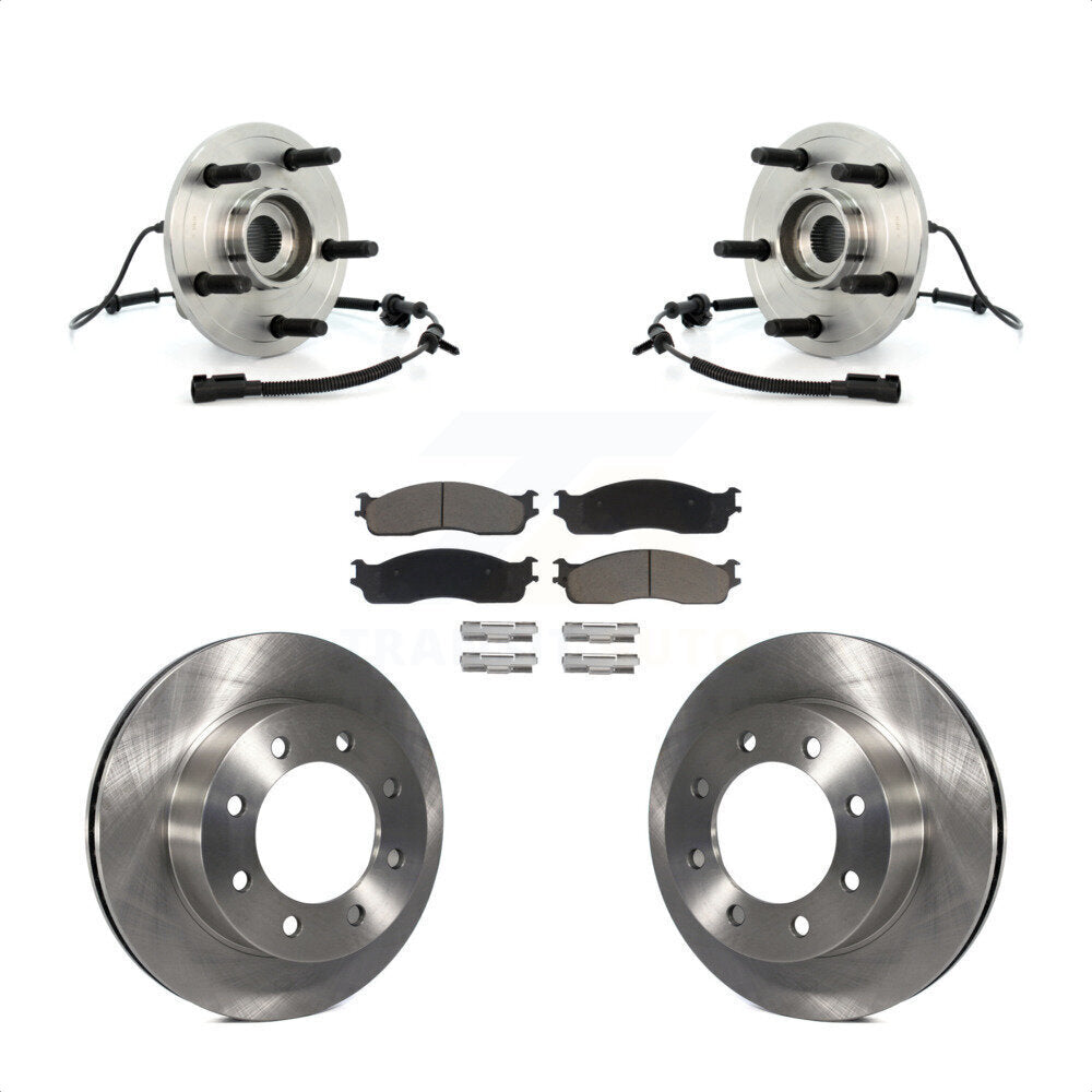 Hub Bearing Brake Rotor Pad Front Kit For 07-08 Dodge Ram 1500 With 5 Lug Wheels