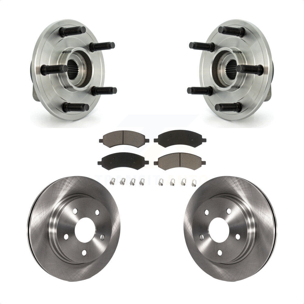 Hub Bearing Disc Brake Rotor Pads Front Kit For Dodge Ram 1500 With 5 Lug Wheels