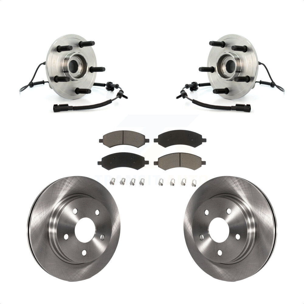Hub Bearing Assembly Disc Brake Rotors And Pads Front Kit For Dodge Ram 1500