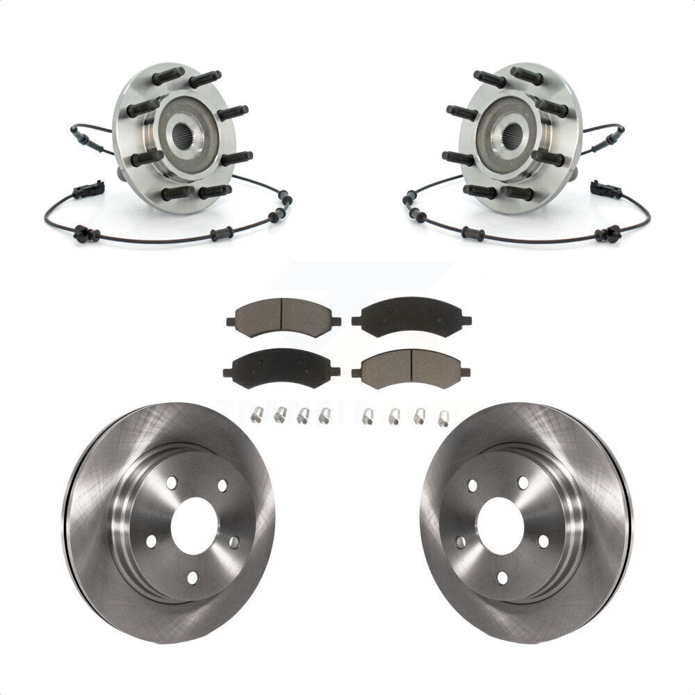 Hub Bearing Brake Rotor Pad Front Kit For 07-08 Dodge Ram 1500 With 8 Lug Wheels