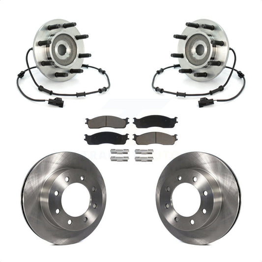 Hub Bearing Disc Brake Rotor Pad Front Kit For 2003-2005 Dodge Ram 2500 3500 4WD