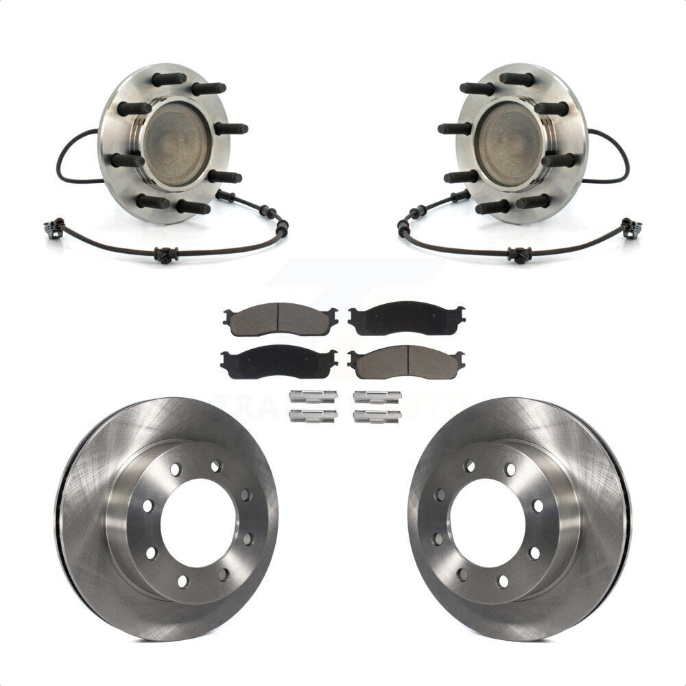 Hub Bearing Disc Brake Rotor Pad Front Kit For 2003-2005 Dodge Ram 2500 3500 RWD