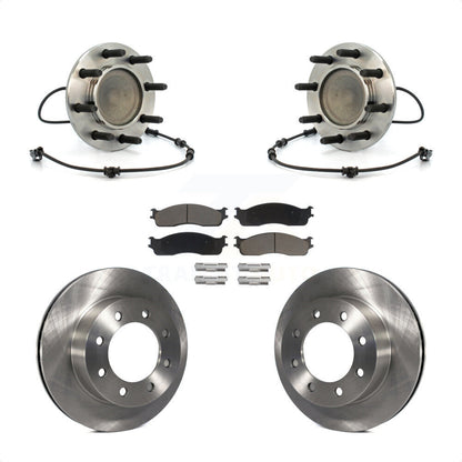 Hub Bearing Disc Brake Rotor Pad Front Kit For 2003-2005 Dodge Ram 2500 3500 RWD