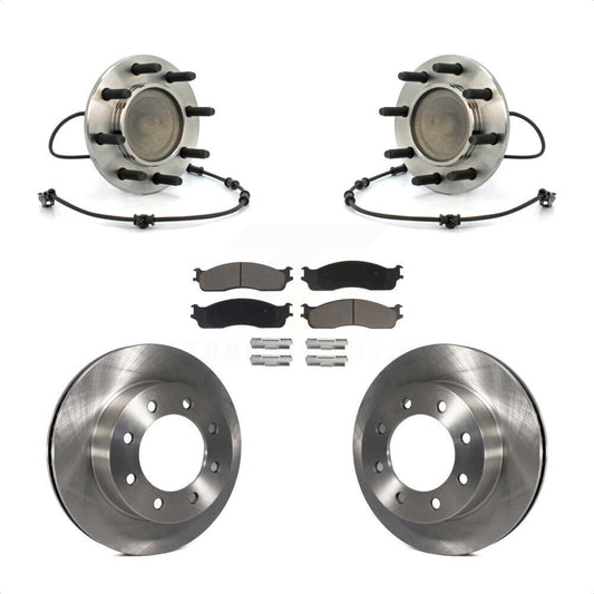 Hub Bearing Disc Brake Rotor Pad Front Kit For 2003-2005 Dodge Ram 2500 3500 RWD