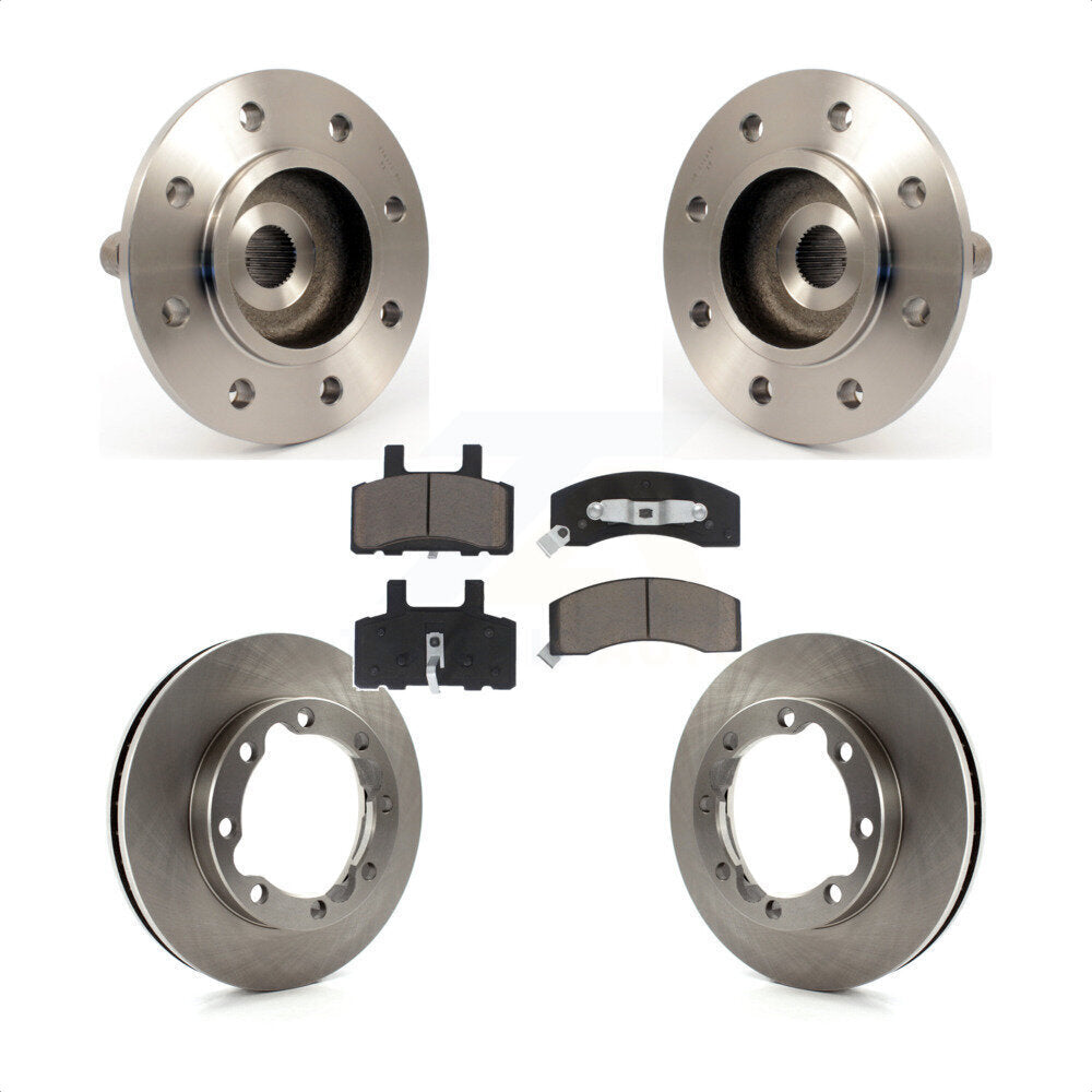 Hub Bearing Brake Rotor Pad Front Kit For 99 Dodge Ram 2500 4WD with 2-Wheel ABS