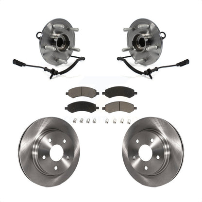 Hub Bearing Assembly Disc Brake Rotor And Pad Front Kit For Ram 1500 Classic 4WD
