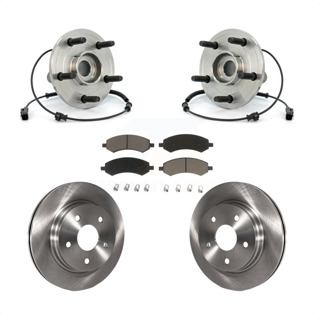 Hub Bearing Assembly Disc Brake Rotors And Pads Front Kit For Dodge Ram 1500