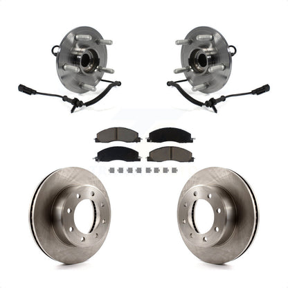Hub Bearing Brake Rotor & Pads Front Kit For 2012 Ram 1500 4WD With 8 Lug Wheels