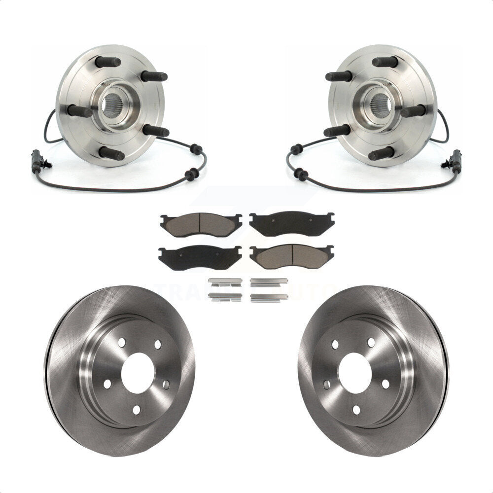 Hub Bearing Assembly Disc Brake Rotor Pads Front Kit For 2004-2005 Dodge Durango
