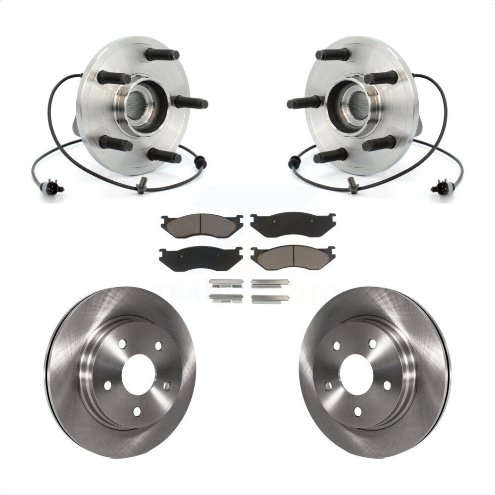 Hub Bearing Assembly Disc Brake Rotors And Pads Front Kit For 2006 Dodge Durango