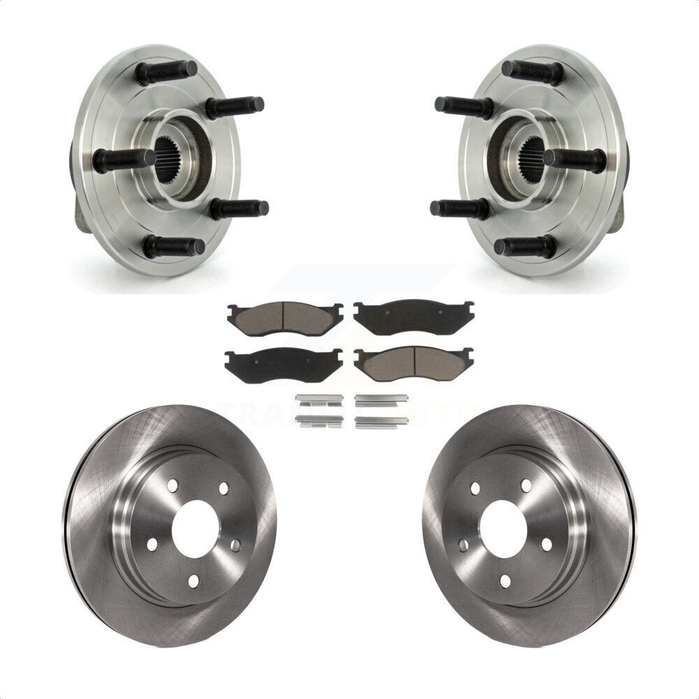 Hub Bearing Disc Brake Rotor Pads Front Kit For Dodge Ram 1500 With 5 Lug Wheels