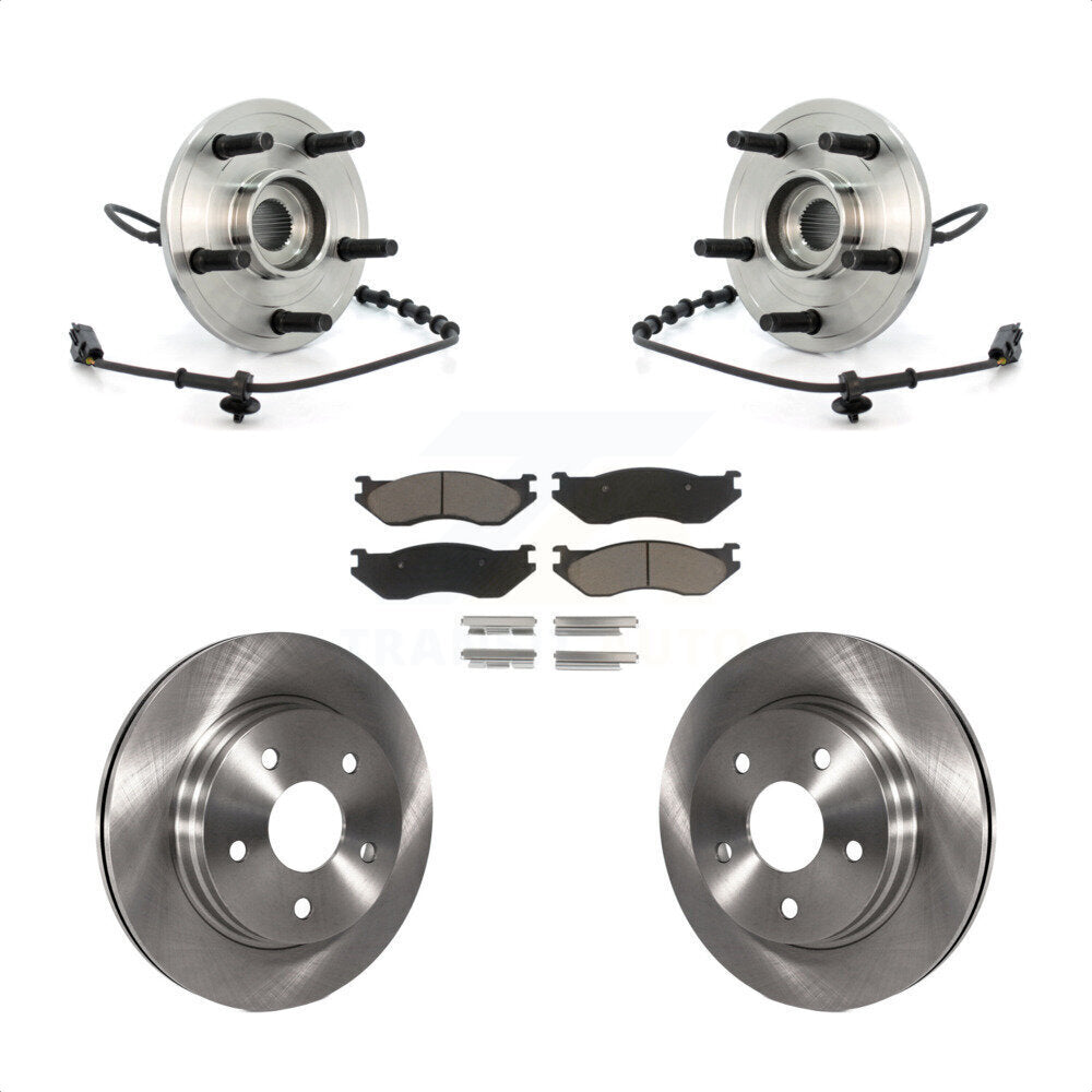 Hub Bearing Assembly Disc Brake Rotors And Pads Front Kit For Dodge Ram 1500