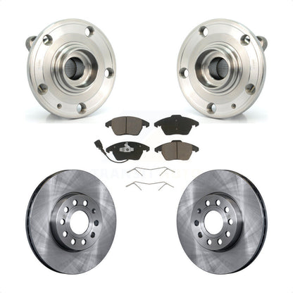 Hub Bearing Brake Rotor & Pads Front Kit For Volkswagen Jetta Beetle Audi Eos A3