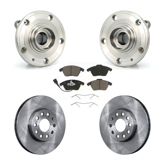 Hub Bearing Brake Rotor & Pads Front Kit For Volkswagen Jetta Beetle Audi Eos A3