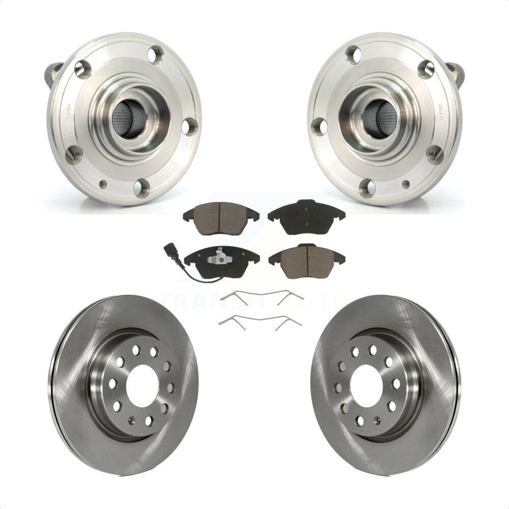 Hub Bearing Disc Brake Rotor & Pads Front Kit For Volkswagen GTI Audi A3 Quattro