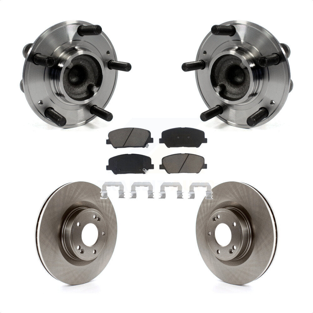 Hub Bearing Assembly Disc Brake Rotor & Pads Front Kit For Hyundai Genesis Coupe