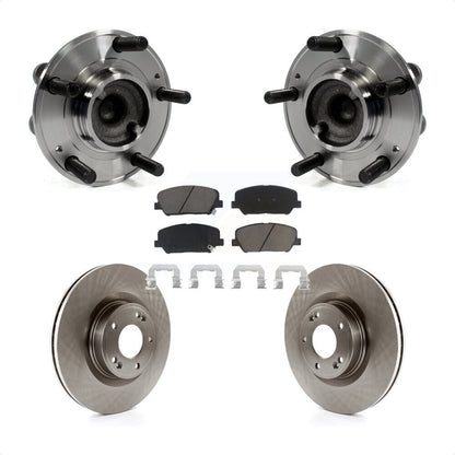 Hub Bearing Assembly Disc Brake Rotor & Pads Front Kit For Hyundai Genesis Coupe