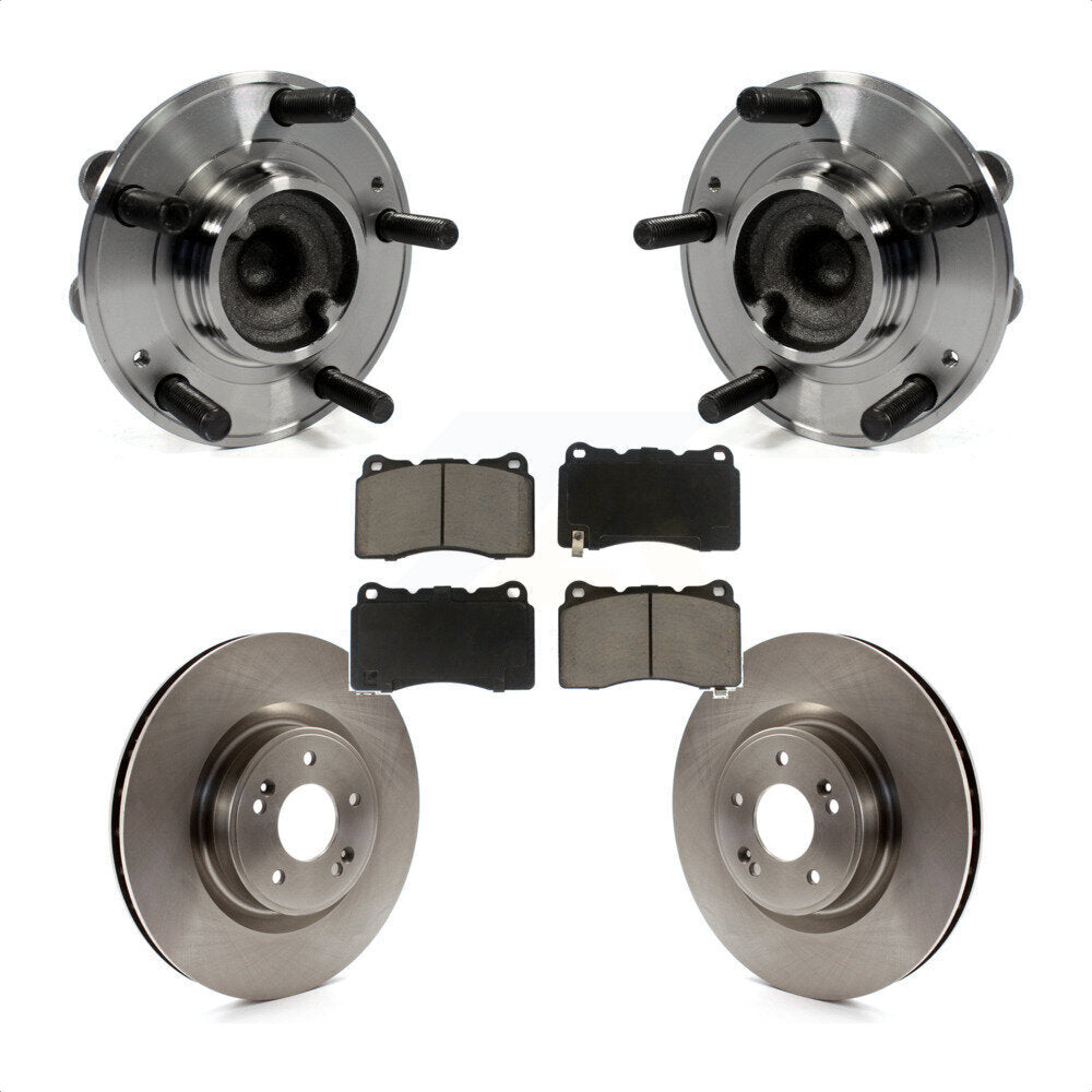 Hub Bearing Assembly Disc Brake Rotor & Pads Front Kit For Hyundai Genesis Coupe