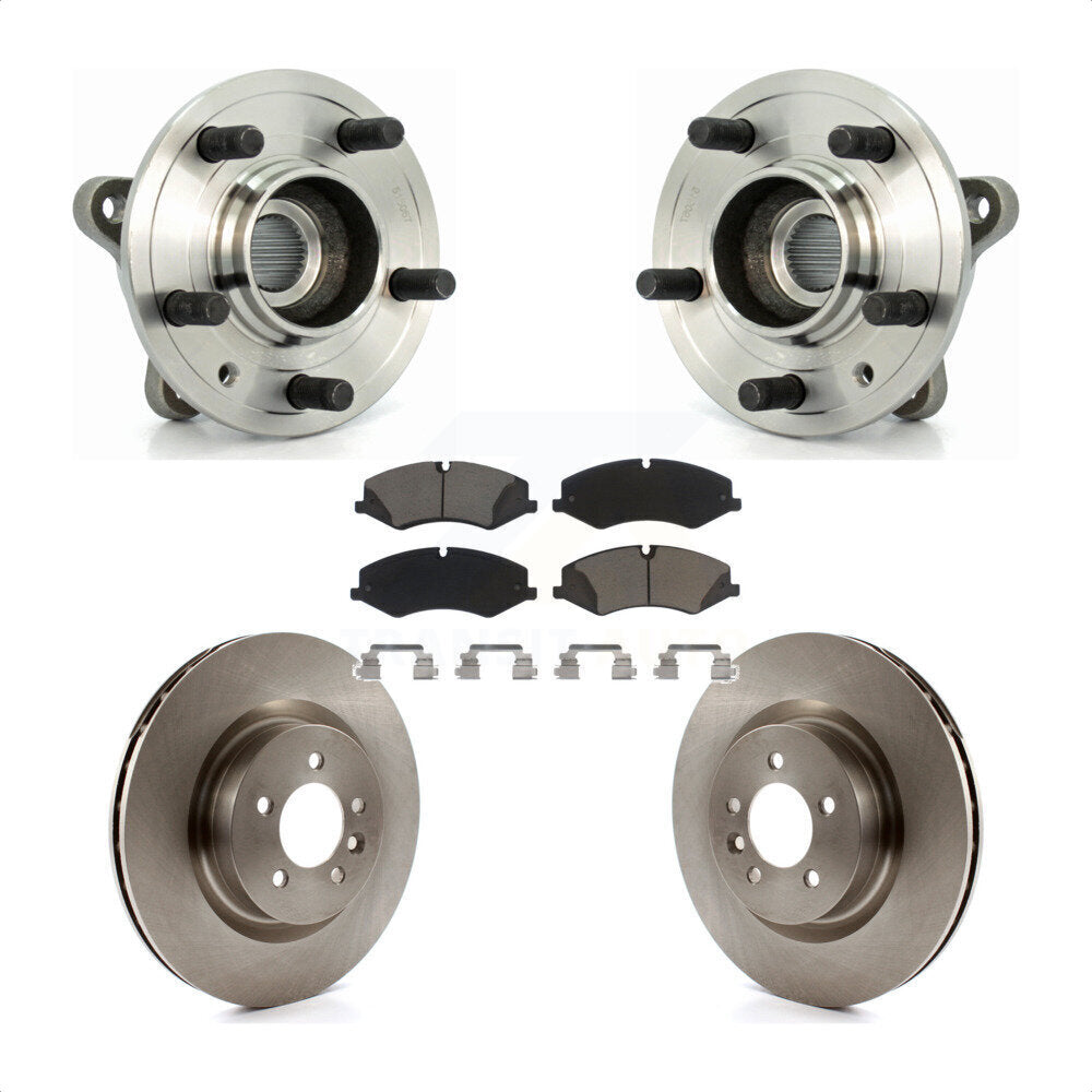 Hub Bearing Assembly Brake Rotor & Pads Front Kit For Land Rover Range Sport LR4