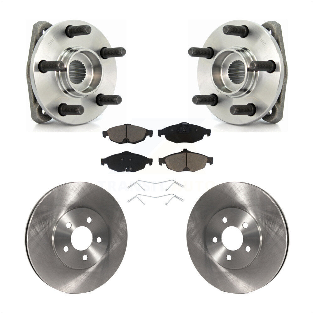 Hub Bearing Disc Brake Rotor & Pads Front Kit For Chrysler Sebring Dodge Stratus