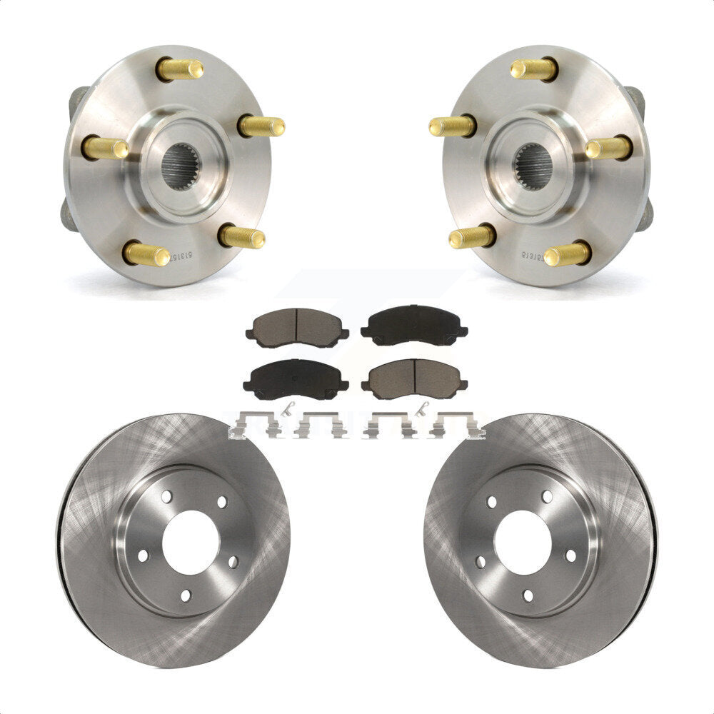 Hub Bearing Brake Rotor & Pads Front Kit For Chrysler Sebring Mitsubishi Eclipse