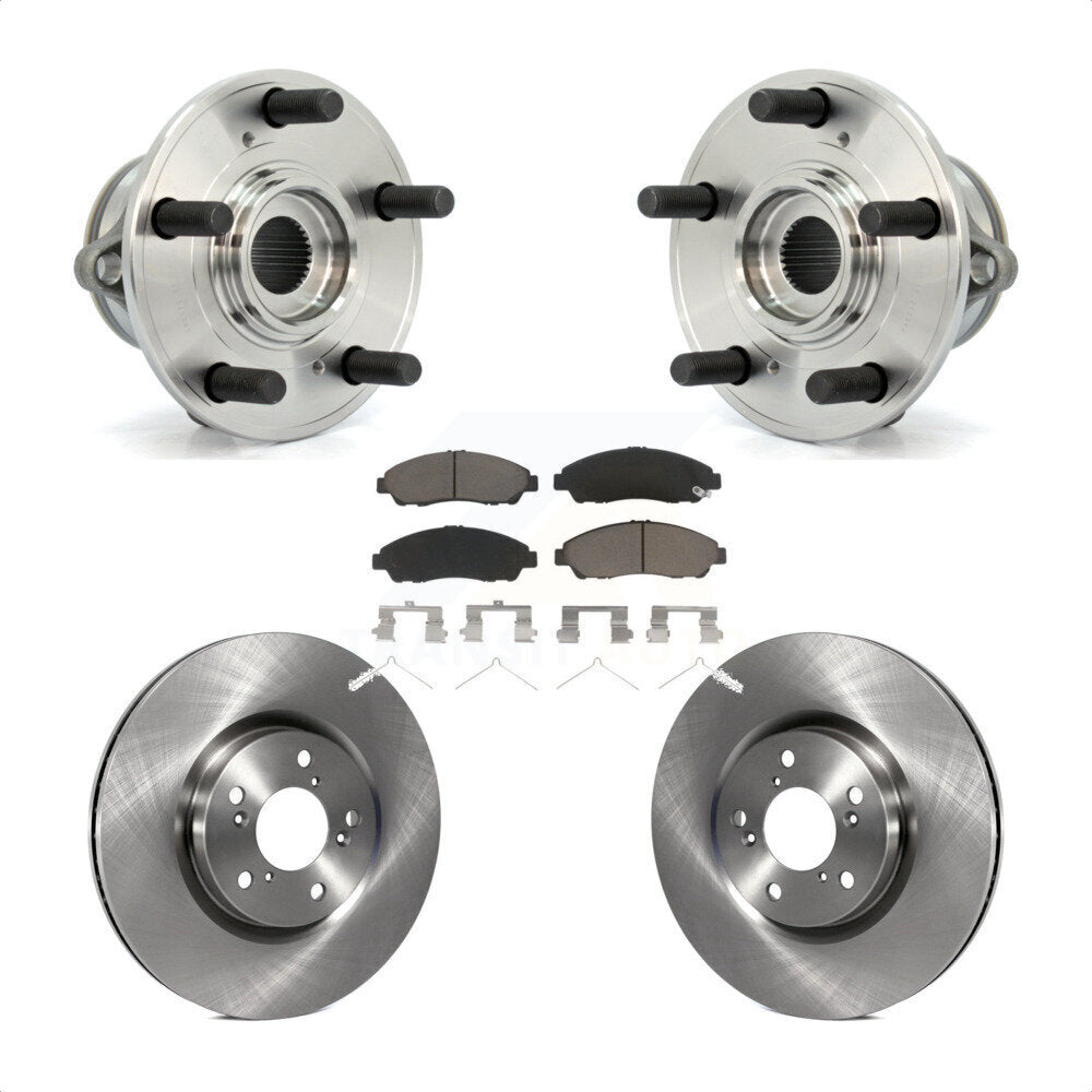 Hub Bearing Assembly Brake Rotor And Pad Front Kit For Honda Pilot Acura MDX ZDX