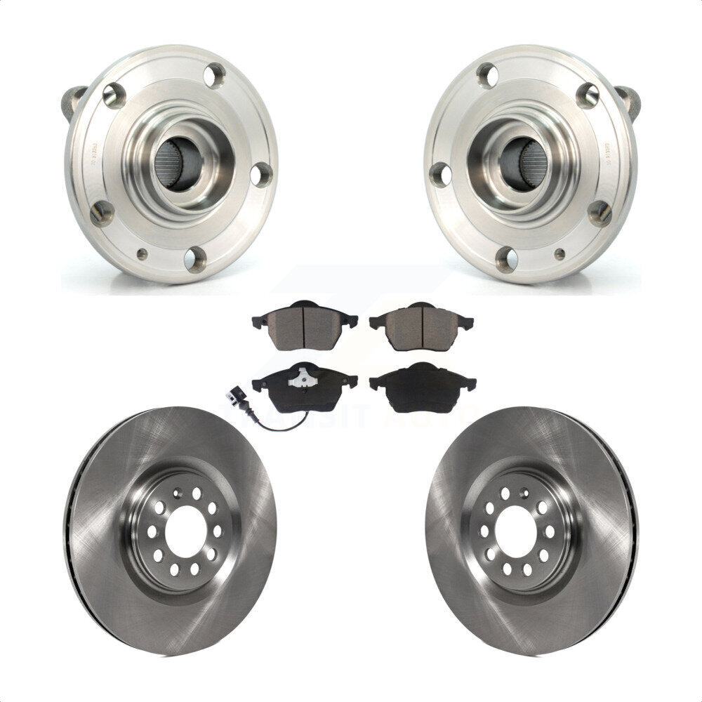 Hub Bearing Assembly Disc Brake Rotors And Pads Front Kit For Volkswagen Jetta