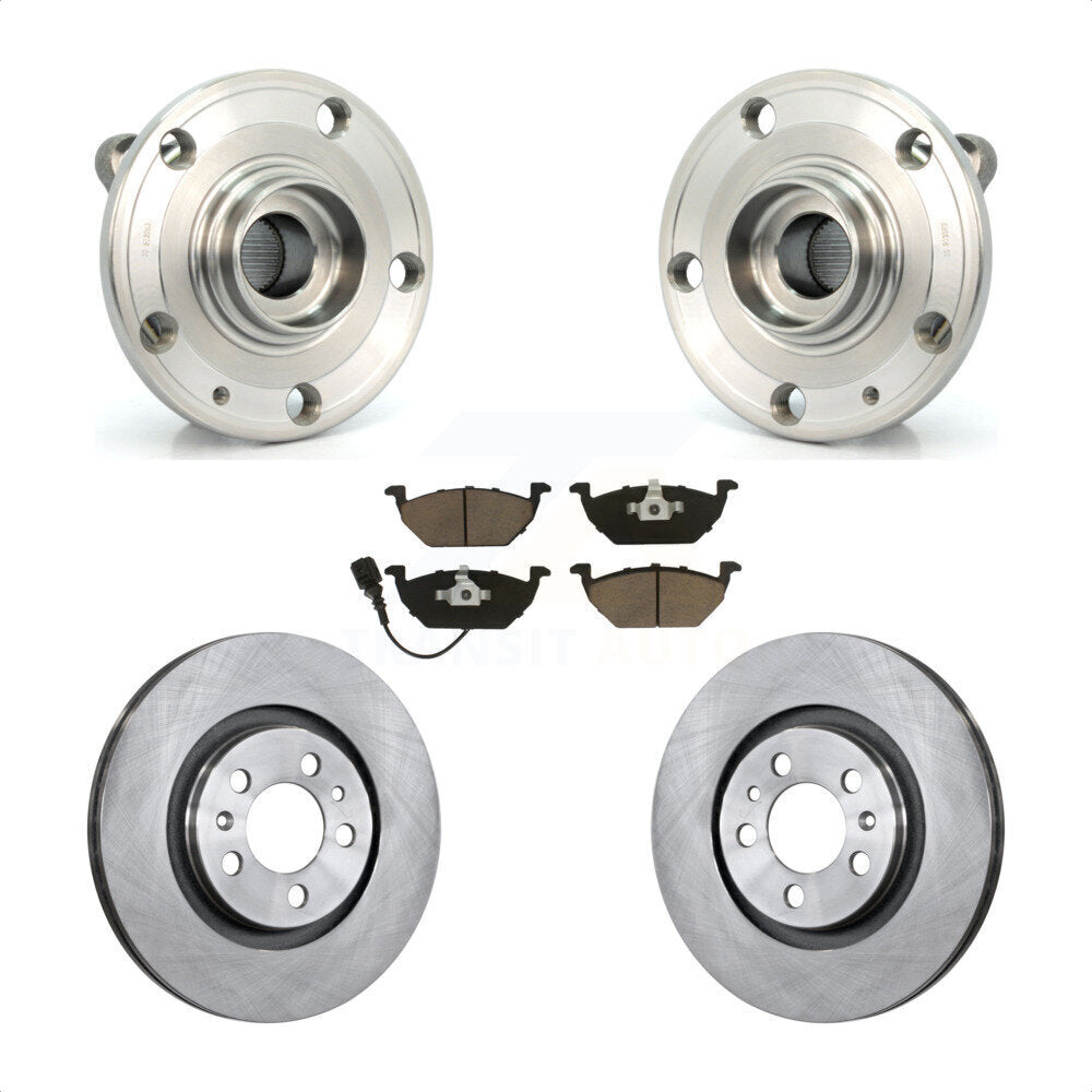 Hub Bearing Assembly Disc Brake Rotor & Pads Front Kit For Volkswagen Jetta City