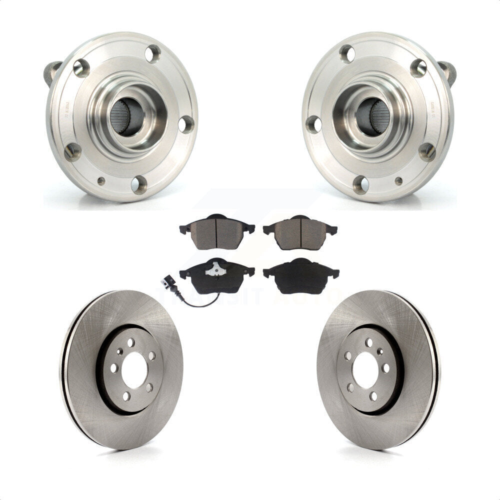 Hub Bearing Assembly Disc Brake Rotors And Pads Front Kit For Volkswagen Jetta