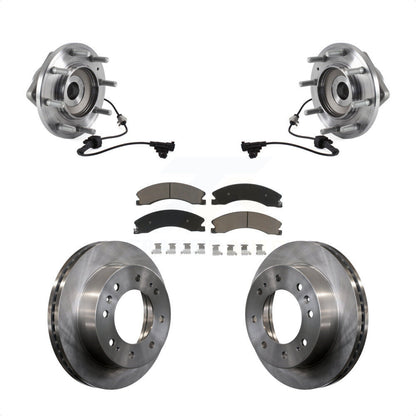 Hub Bearing Brake Rotor Pad Front Kit For GMC Sierra 3500 HD Chevrolet Silverado