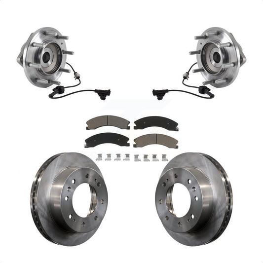 Hub Bearing Brake Rotor Pad Front Kit For GMC Sierra 3500 HD Chevrolet Silverado