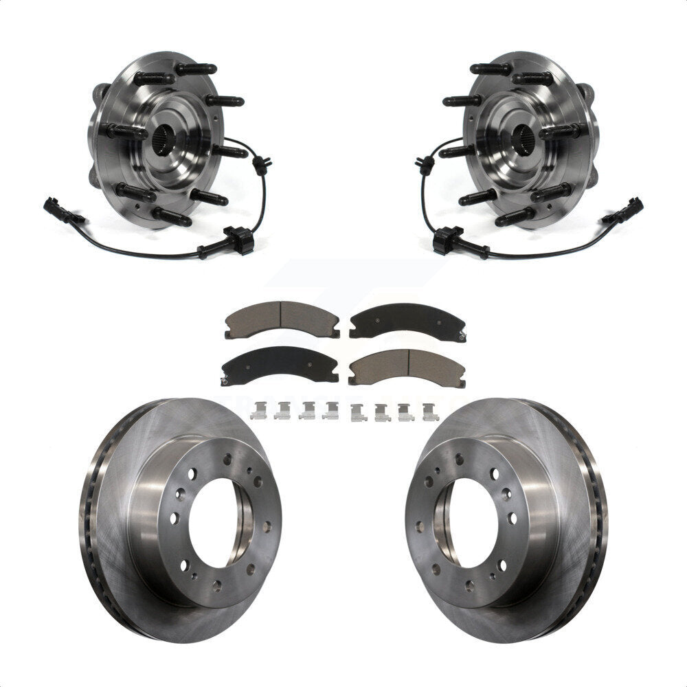 Hub Bearing Brake Rotor Pad Front Kit For GMC Chevrolet Sierra 2500 HD Silverado