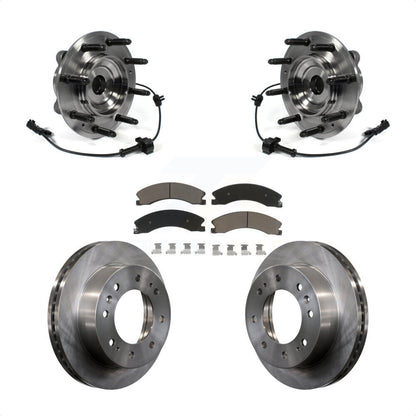Hub Bearing Brake Rotor Pad Front Kit For GMC Chevrolet Sierra 2500 HD Silverado