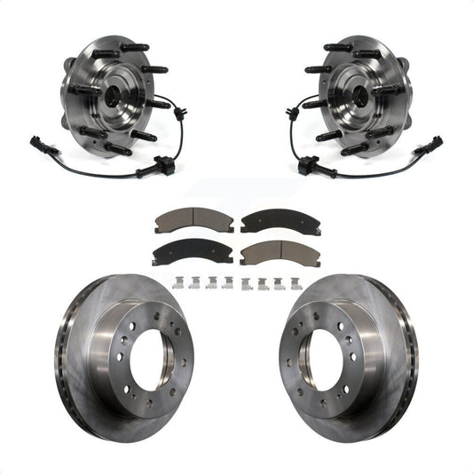 Hub Bearing Brake Rotor Pad Front Kit For GMC Chevrolet Sierra 2500 HD Silverado