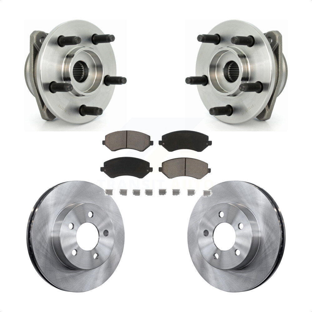 Hub Bearing Disc Brake Rotor & Pads Front Kit For 2002-2005 Jeep Liberty Non-ABS