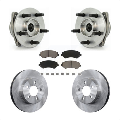 Hub Bearing Disc Brake Rotor & Pads Front Kit For 2002-2005 Jeep Liberty Non-ABS