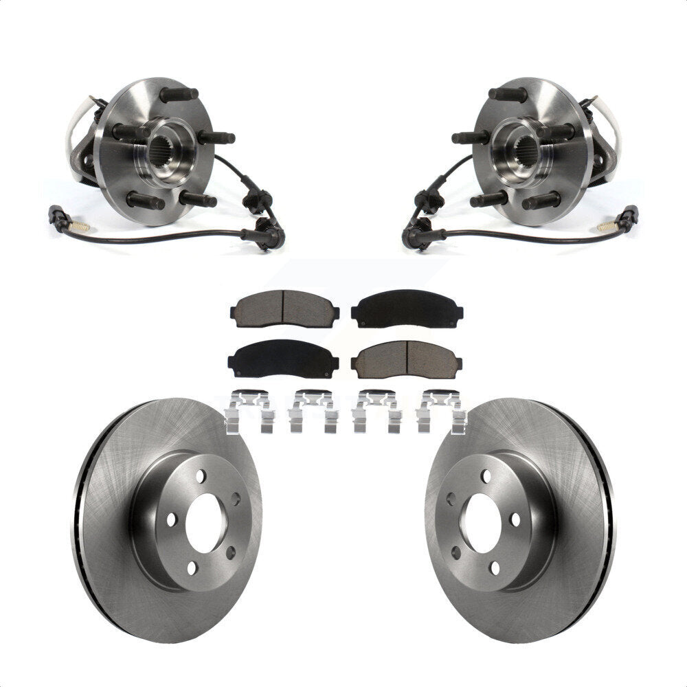 Hub Bearing Assembly Brake Rotor & Pad Front Kit For Ford Ranger Mazda B4000 4WD