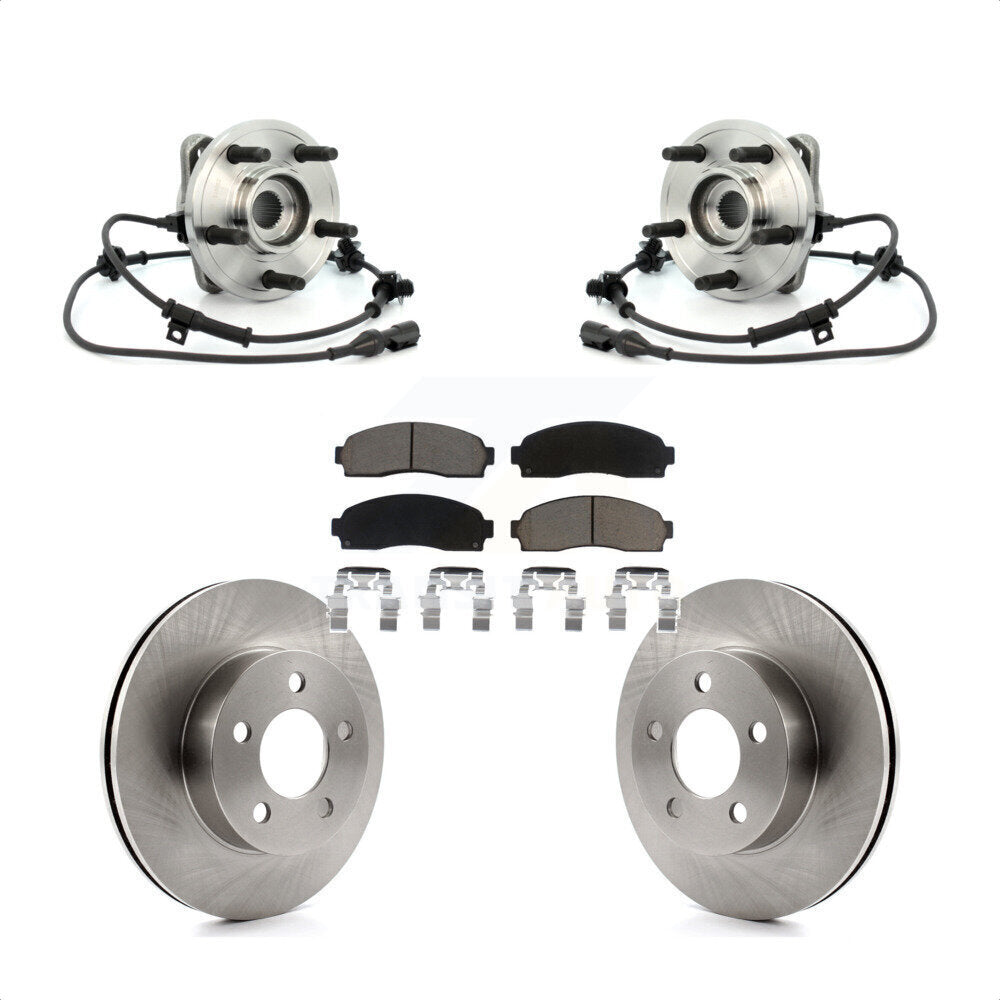 Hub Bearing Assembly Disc Brake Rotor And Pad Front Kit For 2003 Ford Ranger 4WD