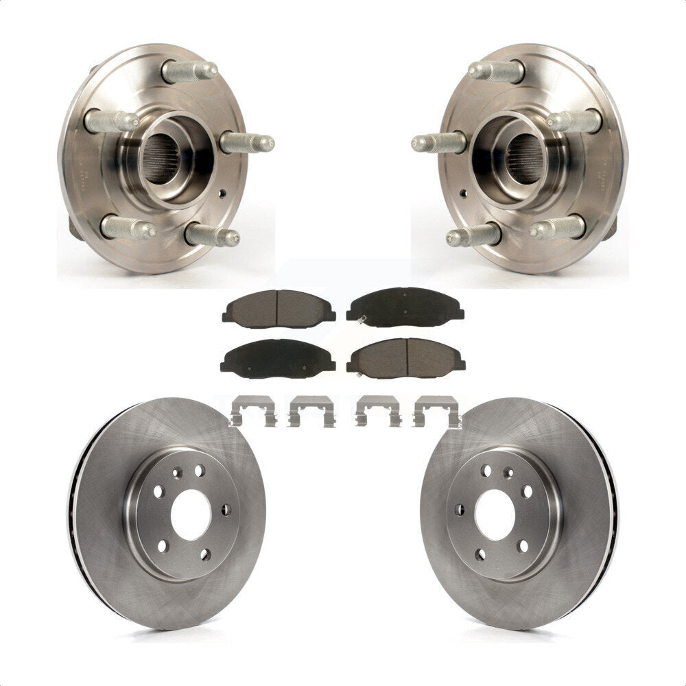Hub Bearing Assembly Disc Brake Rotor And Ceramic Pad Front Kit For Cadillac CTS