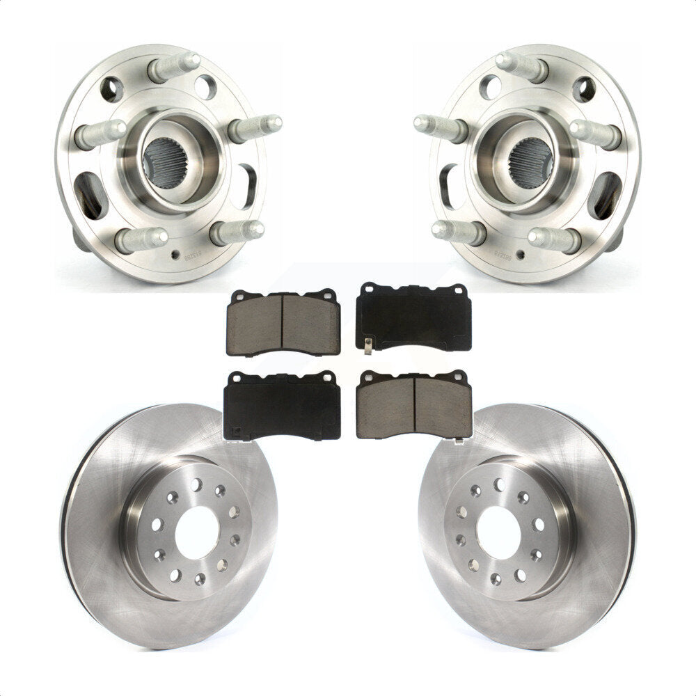 Hub Bearing Assembly Disc Brake Rotor And Ceramic Pad Front Kit For Cadillac CTS