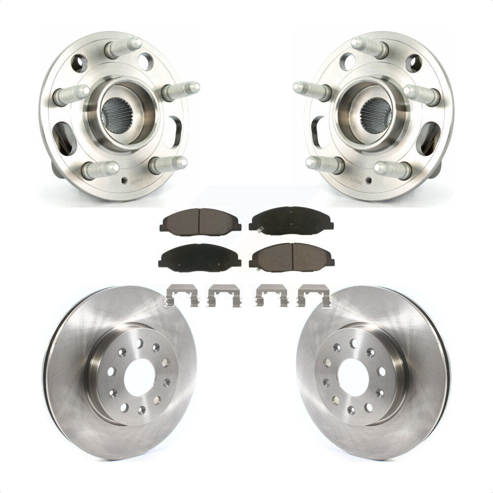 Hub Bearing Brake Rotor Pad Front Kit For Cadillac CTS Without Heavy Duty Brakes